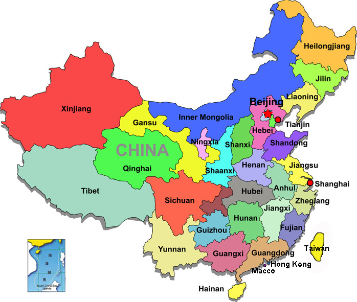 china provinces map 600