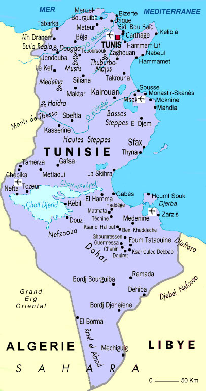 Tunisie carte